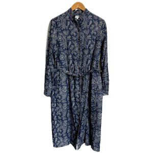 Ines de la Fressange x Uniqlo floral denim shirtwaist dress - size L